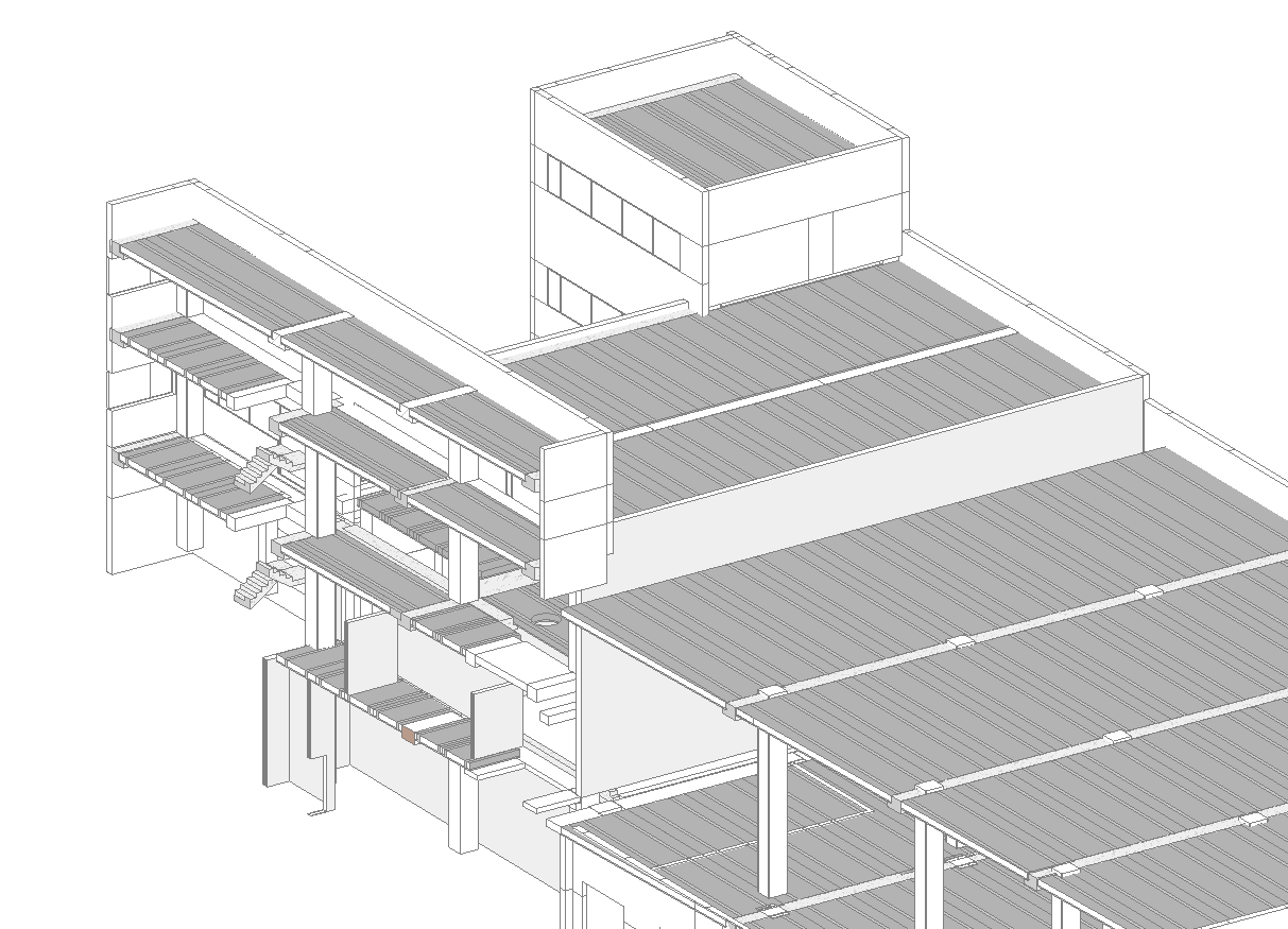 Caseificio Montauro — reconstructed reinforced-concrete structural model