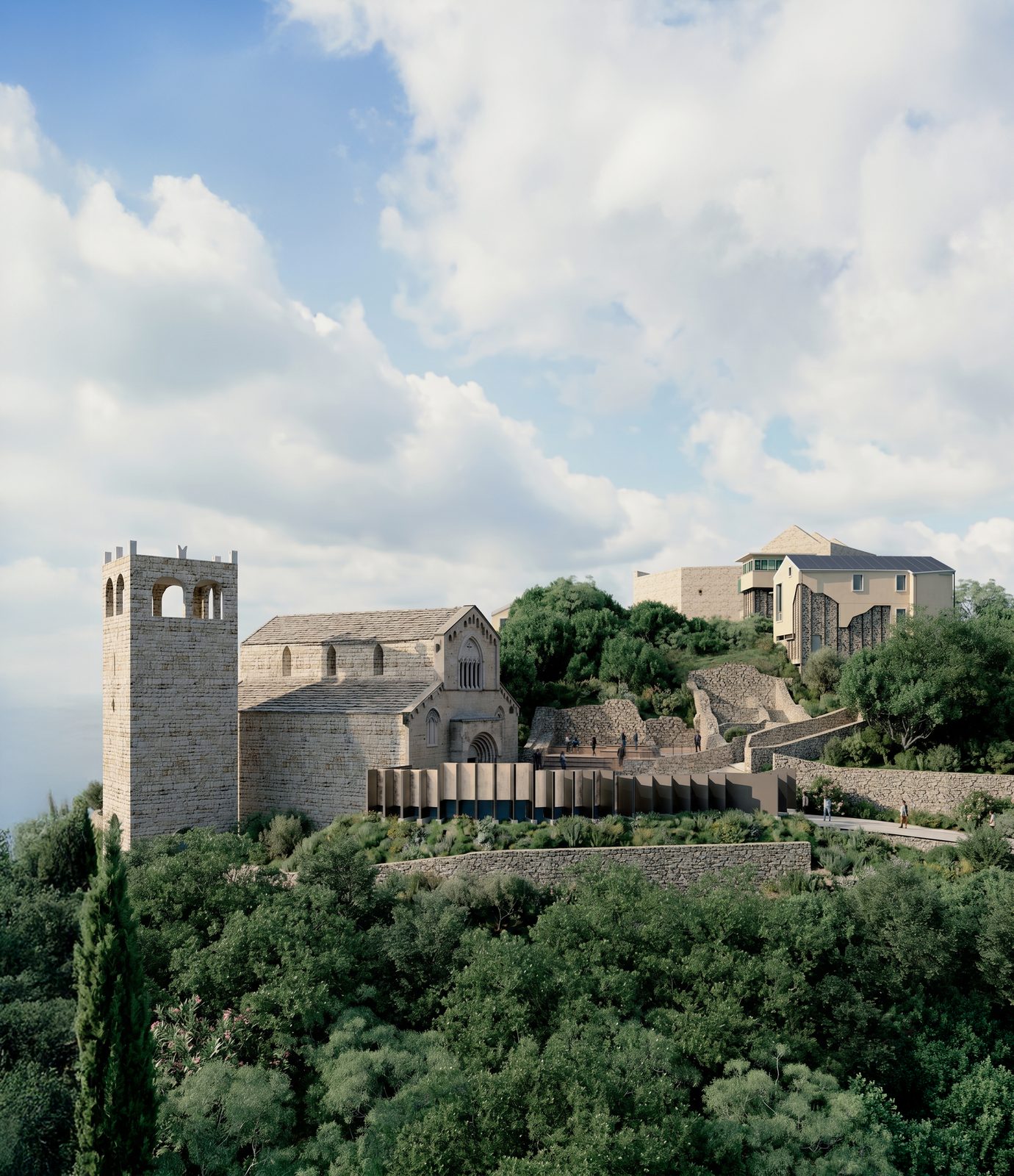 Borgo Castello, Andora — 3D render of the restored borgo